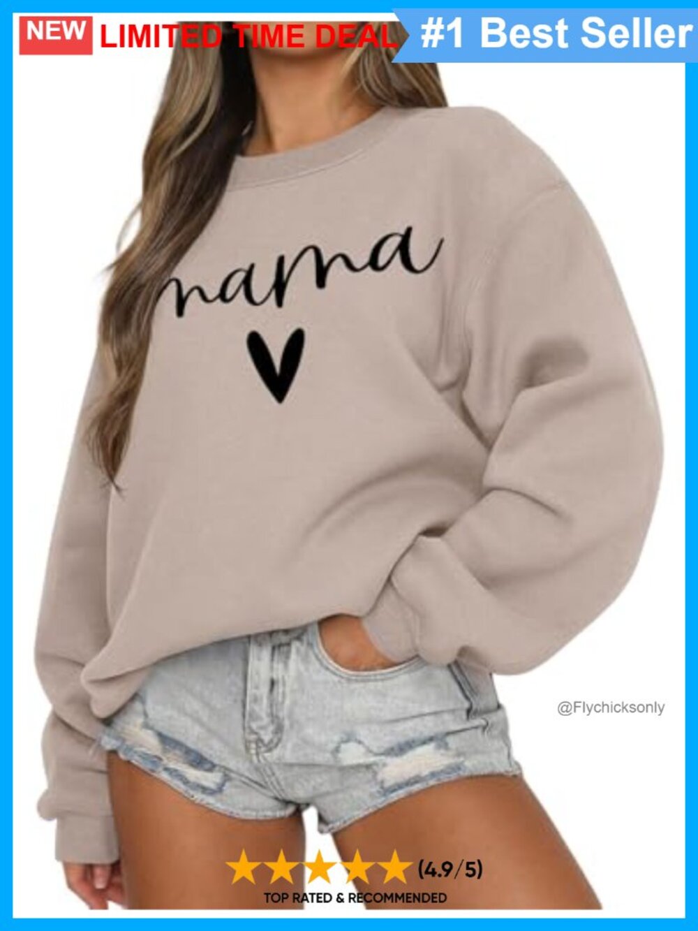 Long Sleeve Mama Sweatshirt Crewneck Casual Knit Mom Pullover